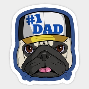 Pug #1 Dad Fathers Day Sticker